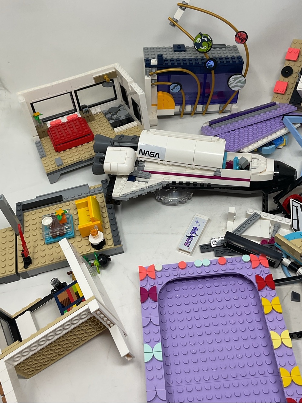 Lego Mixed Set Pieces in White, Purple, Blue, Tan, Black - Picture 2 of 3